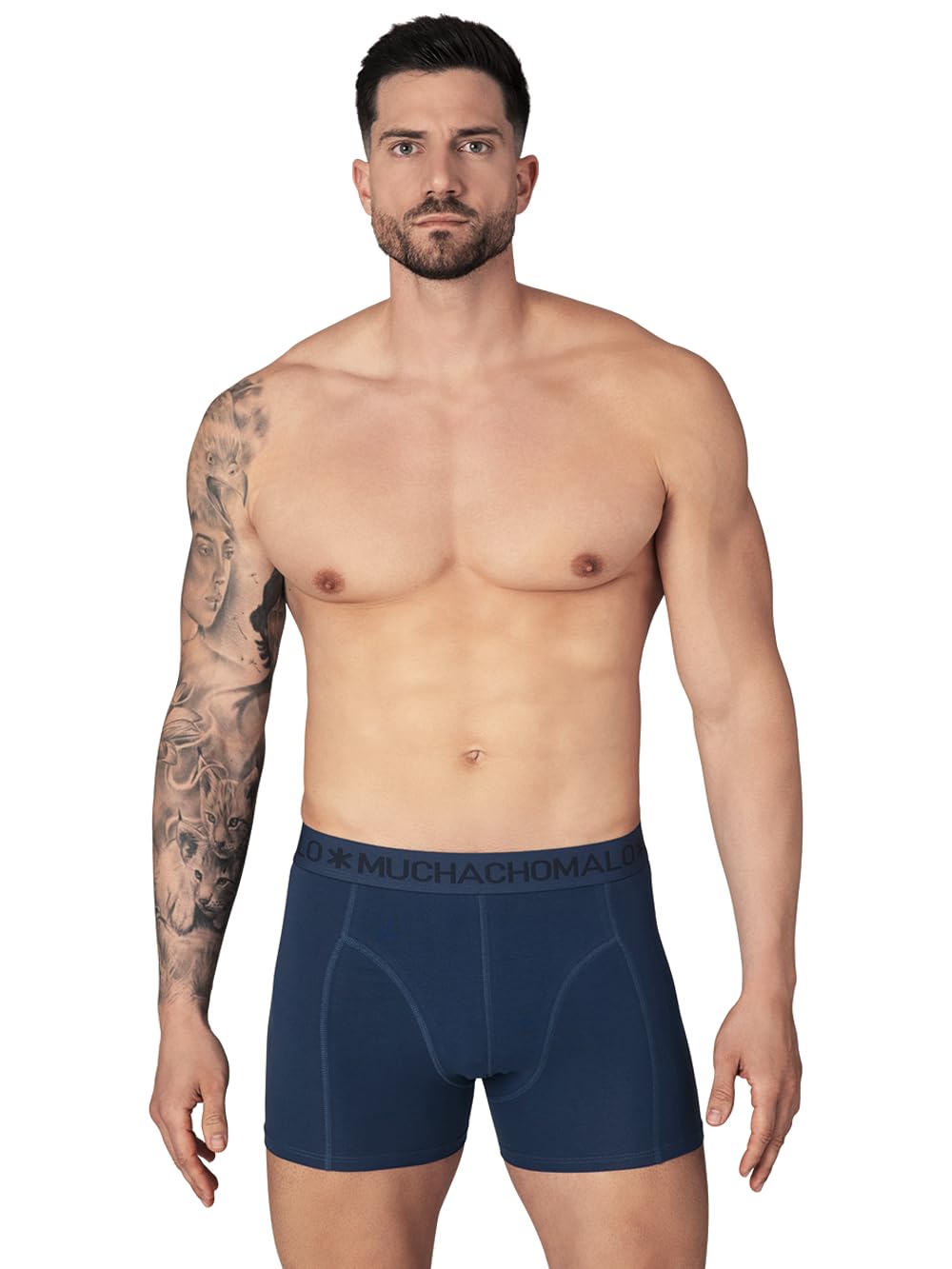 Muchachomalo Calzoncillos para Hombre, Ropa Interior Lisa de Algodón para Hombre, Pack de 6 Unidades, Bóxers Lisos de Corte Clásico con Cintura Elástica