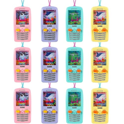 12PCS Juegos de Agua Portátiles, Regalos de Fiesta para Niños, Juego de Lanzamiento de Aros de Agua para Celular, Bolsas de Regalo para Relleno, Regalos de Fiesta