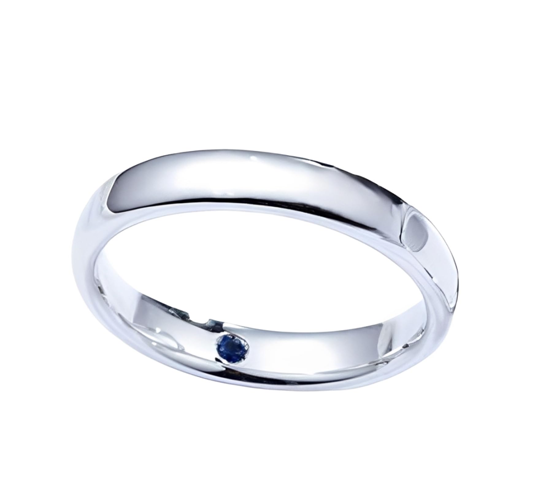 Anillo de oro blanco para hombres 375 auténticos, anillos de compromiso con zafiro de 0,03 quilates de 3,8 mm, anillo de boda de oro auténtico de 9 quilates, tamaño 67 (21,3)