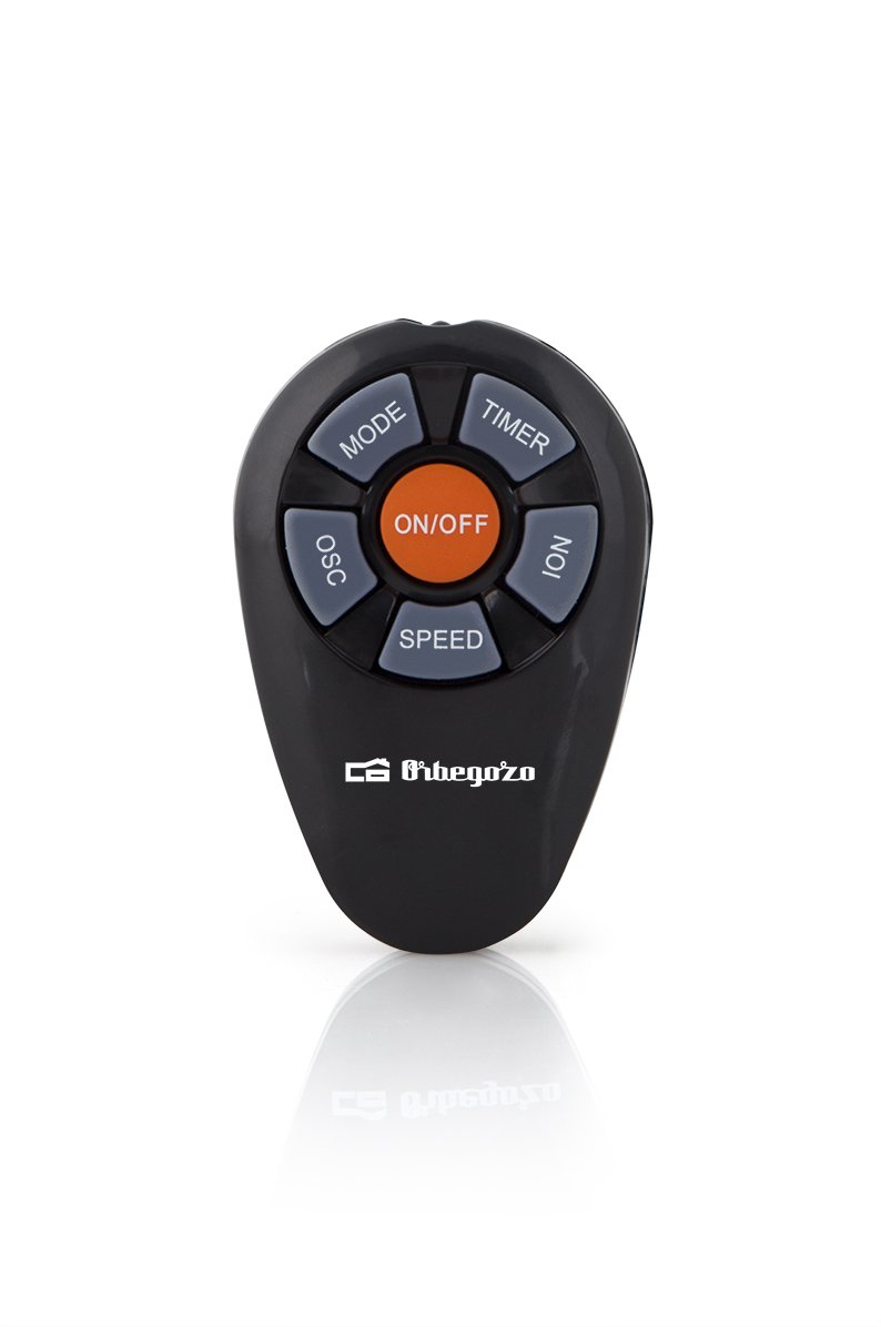 Orbegozo TWM 1009 - Ventilatore a torre con telecomando, ionico, 60 W, con 3 opzioni di velocità e oscillazione, vassoio per essenze, pannello frontale a LED, nero