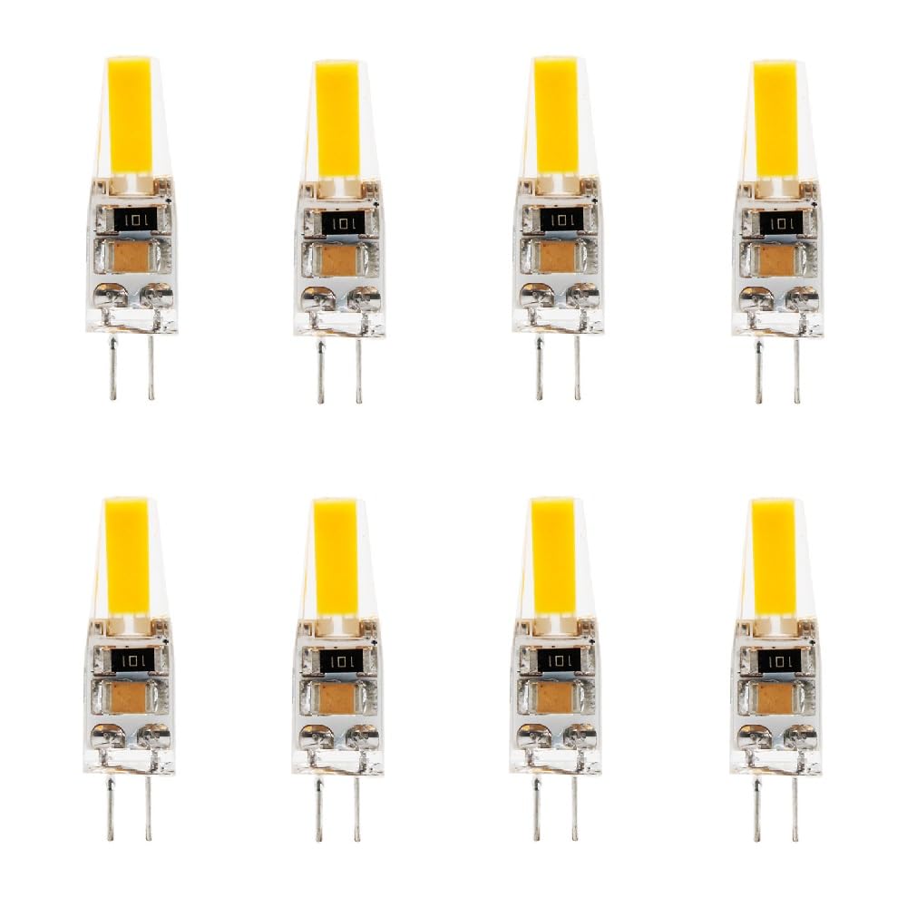 DLEDMOP LED Capsule Bulb G4 Mini Bulbs 5W LED Dimmable Base 3 Watts G4 Silicone 220V AC Warm White,Warm White,3W-8PC