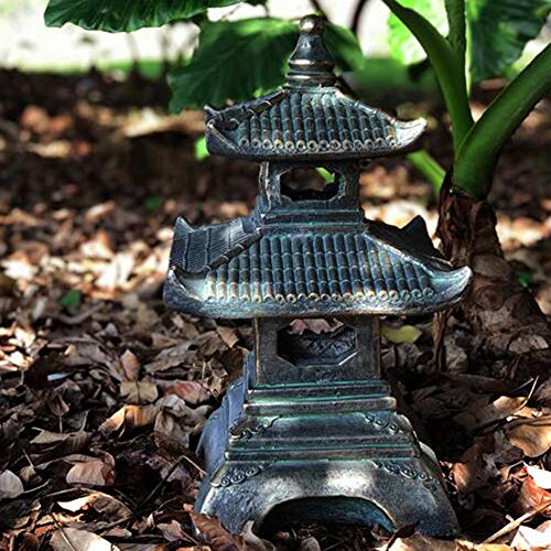 Ornements Japonais Jardin Paysage Lampe Jardin Antique Lampe De Pierre Temple Quatre Angle Lanterne De Pierre Jardin Pierre Tour Plancher Décoration - 30 * 50 Cm Bronce