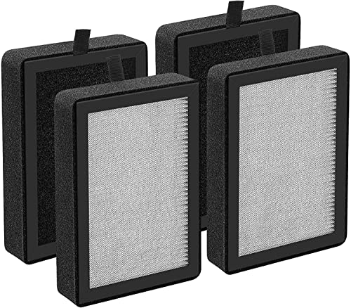 Image of 4 Pack LV-H128 Replacement Filter Compatible with LEVOIT LV-H128 / PUURVSAS (HM669A) / ROVACS (RV60) Air Purifiers, Middle Layer, Activated Carbon Layer and Pre-Filter