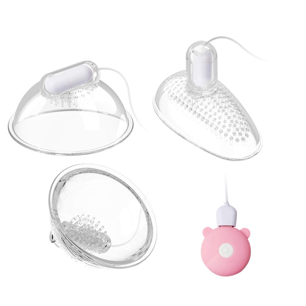 Vibromasseur 10 Modes Sucker de Mamelon Vibrantes,Sex Toys pour Femme Appareil de Massage Pompe Stimulateur de Poitrine Adulte pour Couple/Femme/Homme,Clear,B