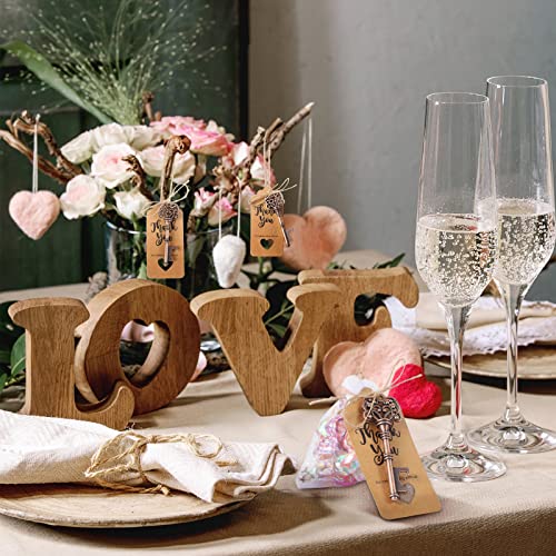 Honeydak 80 Pieces Key Bottle Openers Vintage Skeleton Key Bottle Opener With Rope Escort Card Tag Includes Organza Bag Vintage Wedding Favors Rustic Decoration For Birthday Party Keepsake #TOP5