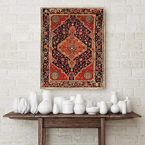 Yangld Vintage Orientteppiche Muster Poster und Drucke Perserteppiche Retro Wandkunst Leinwand...