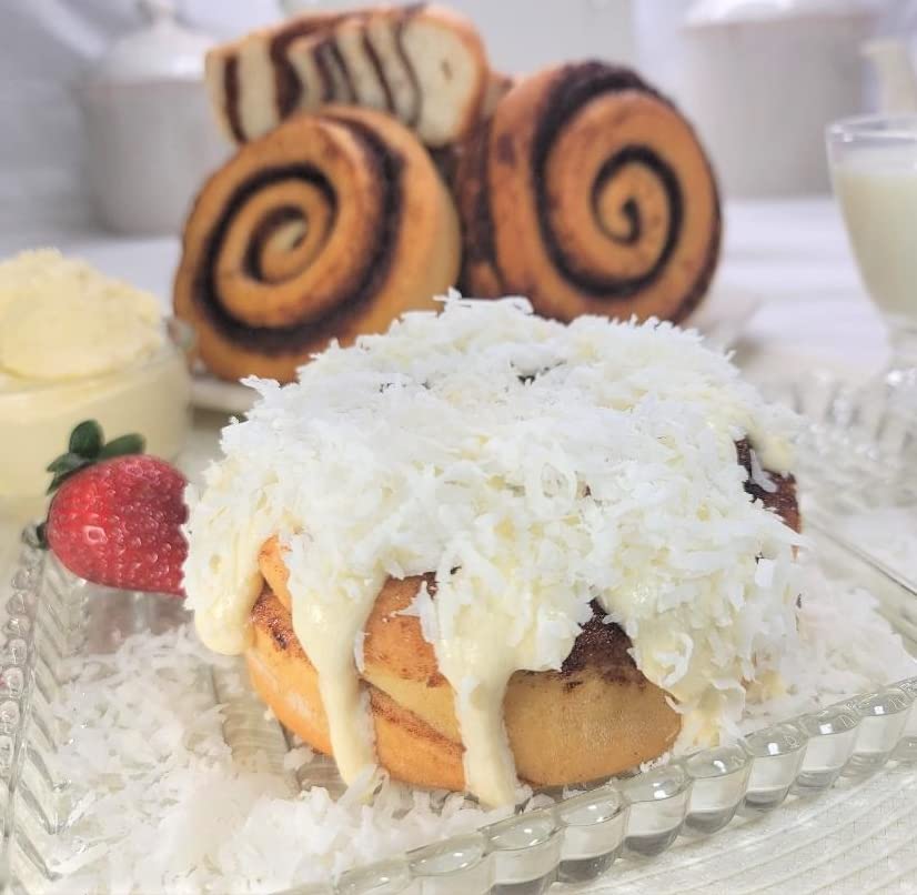 Cinnamom Bakery Individually Wrapped 6oz Coconut Cream Pie Cinnamon Rolls (Pack of 12)