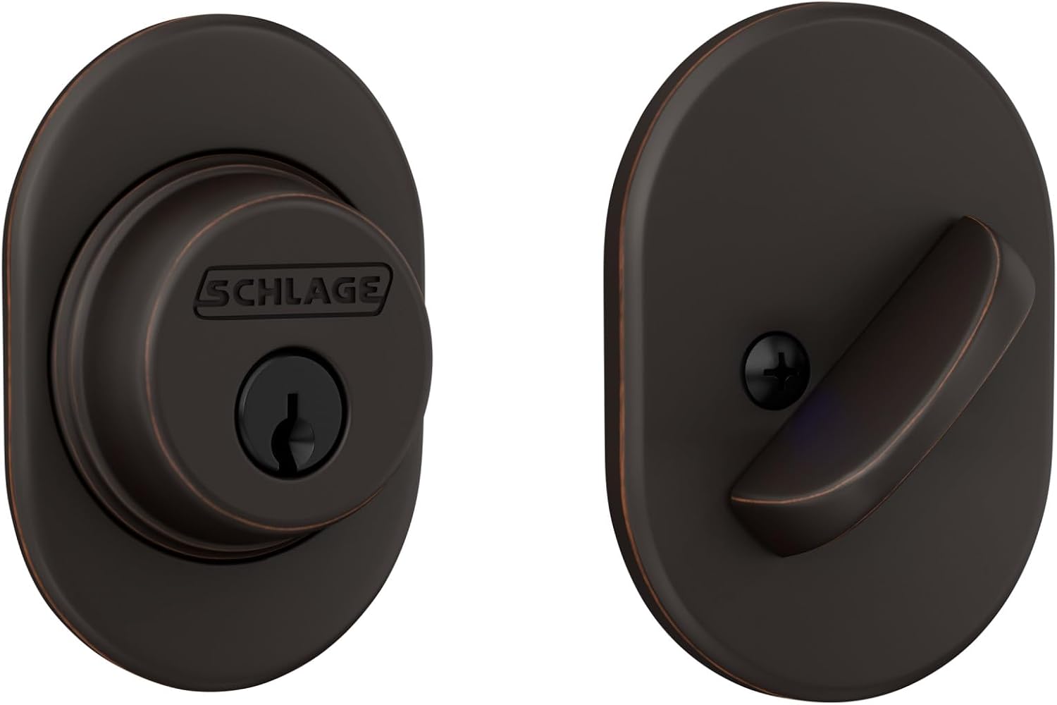 Schlage B60 RMN 716 Deadbolt with Remsen Trim, Keyed 1 Side, Highest Residential Security, Aged Bronze