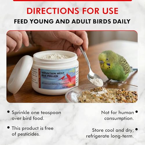 Morning Bird Mountain West Bee Pollen 4.5 oz – Natural Immune Support & Protein Powder for Birds – Boosts Strength, Feather Health & Energy – Easy to Mix with Food for All Bird Types - Image 4