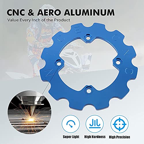 Nicecnc Blue Dual Sprocket Chain Guard Protector And Rear Disc Rotor Guard Protector Compatible With Yamaha Raptor 700 700R #TOP4