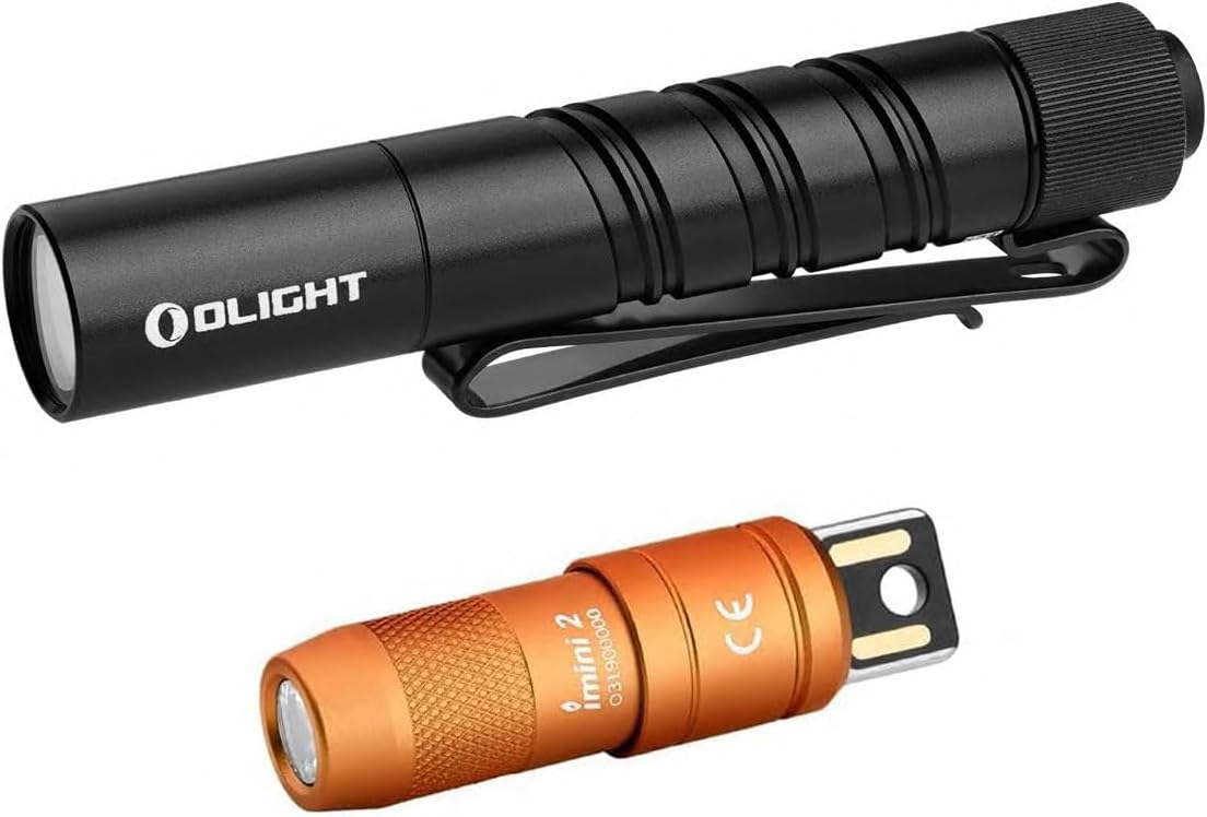 OLIGHT IMINI 2 EDC Rechargeable Keychain Flashlight Bundle with I3T 2 EOS Pocket Flash Light