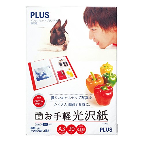 PLUS インクジェット用紙 お手軽光沢紙 A3判 IT-142GE