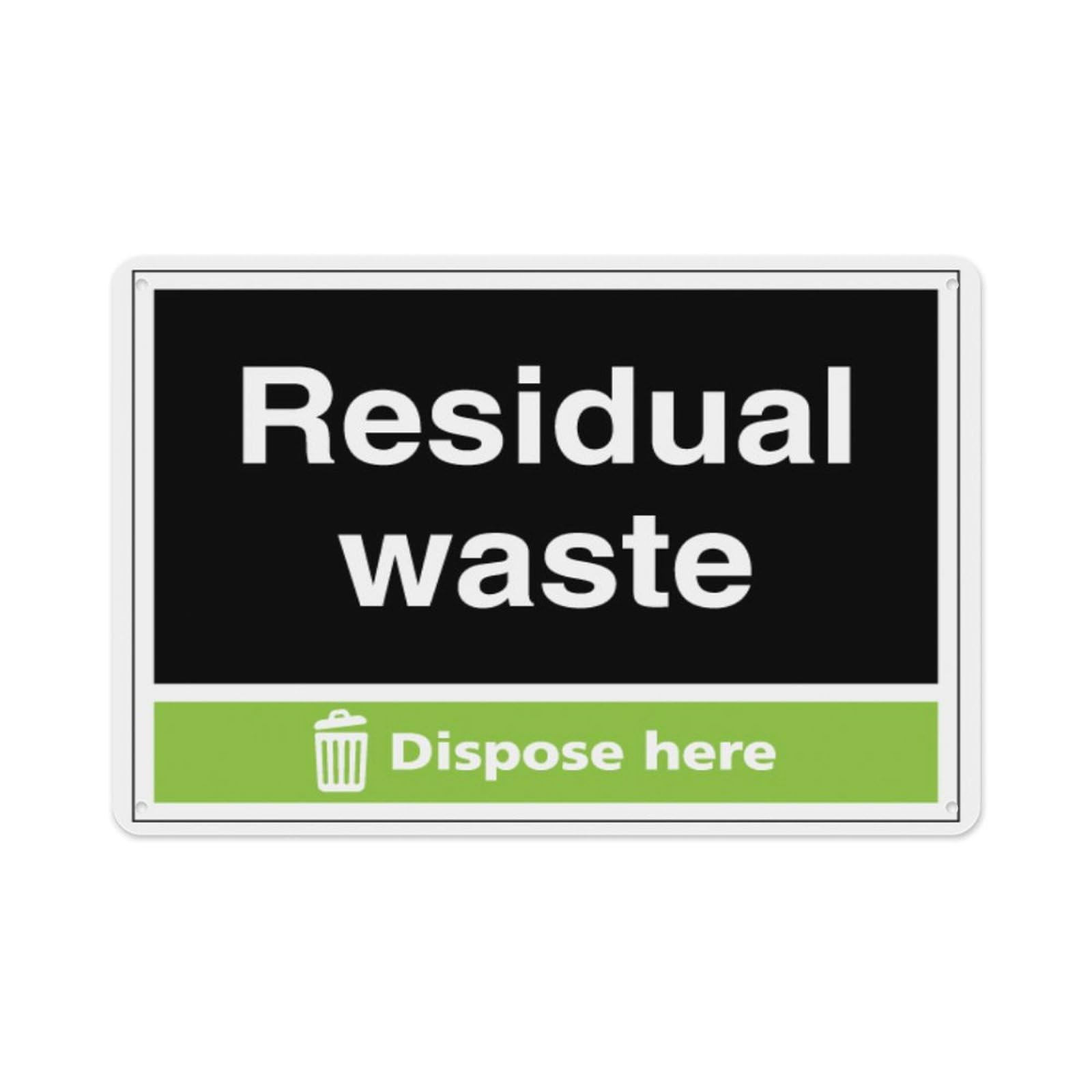 peiyeety Residual Waste - Dispose Here Aluminum Tin Warning Signs For Home Outdoor Garden 8X12 Inches