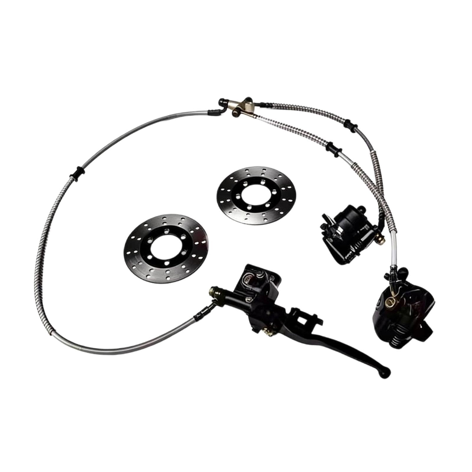 1 Kart Freno Cilindro Maestro Pinza Doppia Disco Montaggio Rapido Metallo Robusto Adatto a ATV UTV Veicoli 4 Ruote Riparazione