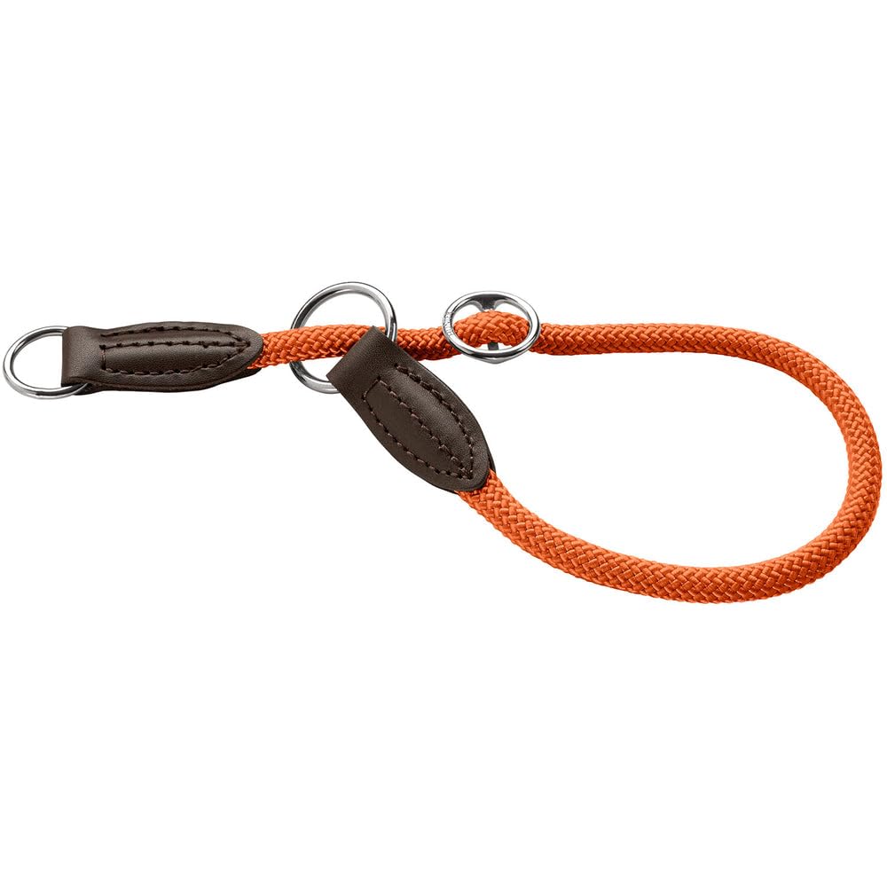 HUNTER Freestyle Dressage Collar Orange Durable Rope with Polyamide Core, Soft & Robust, Weatherproof & Easy to Clean, Ideal for Training and Everyday Use, Size: S