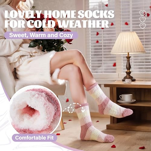 Image of Anlisim Fuzzy Socks for Women, Soft Comfy Cozy Fluffy Thick Winter Warm Fleece Slipper Socks