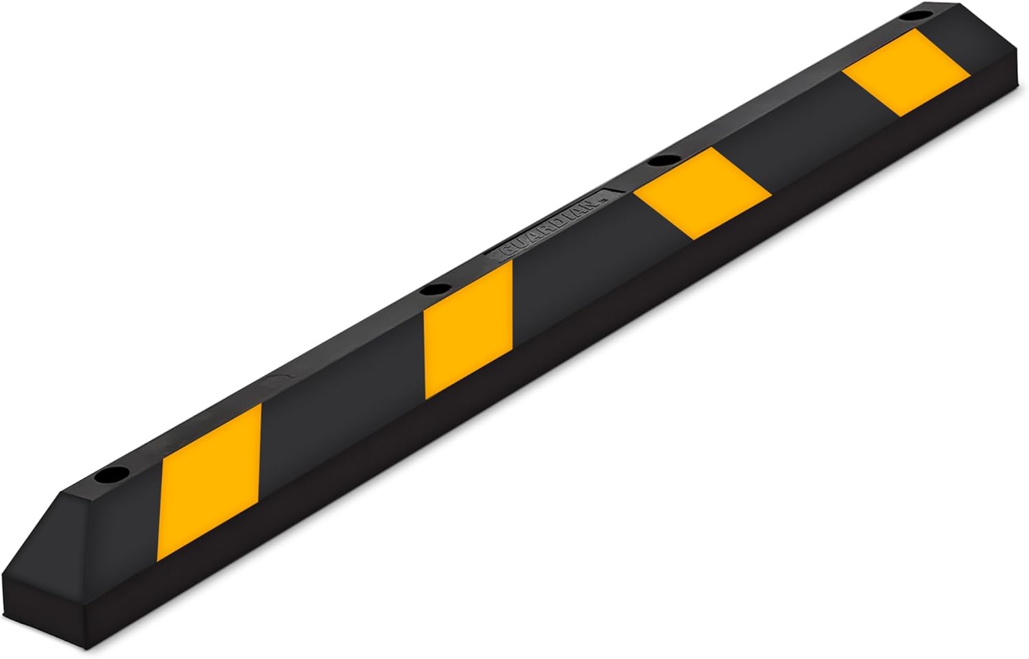Guardian Parking Stop, Rubber Stopper and Curb with Mounting Holes, 6 Ft, Black/Yellow - Highly Visible Accessory for Car and Passenger Safety - Ideal for Job Sites, Driveways, and Garages