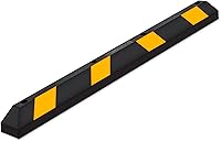 Guardian Parking Stop, Rubber Stopper and Curb with Mounting Holes, 6 Ft, Black/Yellow - Highly Visible Accessory for Car and Passenger Safety - Ideal for Job Sites, Driveways, and Garages