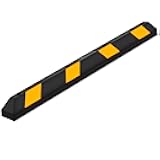 Guardian Parking Stop, Rubber Stopper and Curb with Mounting Holes, 6 Ft, Black/Yellow - Highly Visible Accessory for Car and Passenger Safety - Ideal for Job Sites, Driveways, and Garages