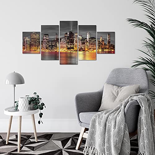 Runa Art Murali da Parete New York 5 Pezzi Quadro
