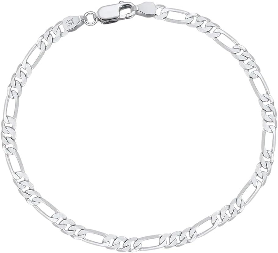 Jewels 100% 925 Sterling Silver Italian 3.3Mm Diamond-Cut Chain Bracelet For Women Handmade Party Jewelry Sb66