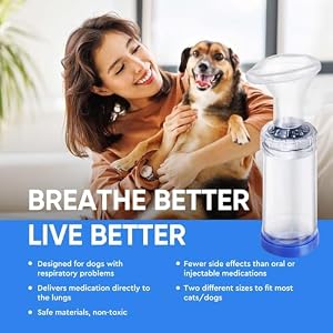 Topicy Cat Inhaler Spacer, Aerosol Chamber Mask for Pets, Handheld Silicone Mask Assists in Breathing & Inhalation, includes 2 Masks to Fit Most Cat or Dog Topicy Cat Inhaler Spacer, Aerosol Chamber Mask for Pets, Handheld Silicone Mask Assists in Breathing & Inhalation, includes 2 Masks to Fit Most Cat or Dog
