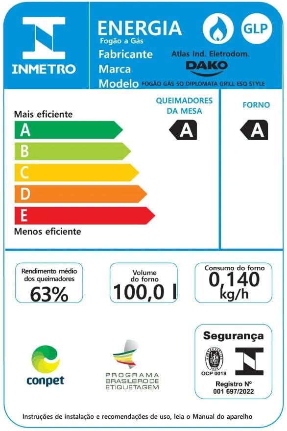 Caiu O Preço Fogão 5 Bocas Preto Com Vidro Espelhado E Timer 9 51Phaaagnll. Ac Sl1000