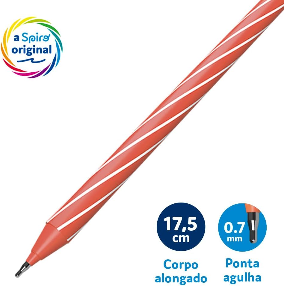 Caneta Esferográfica SPIRO, CIS, Blister c/3 unidades (1 Azul, 1 Preta e 1 Vermelha)