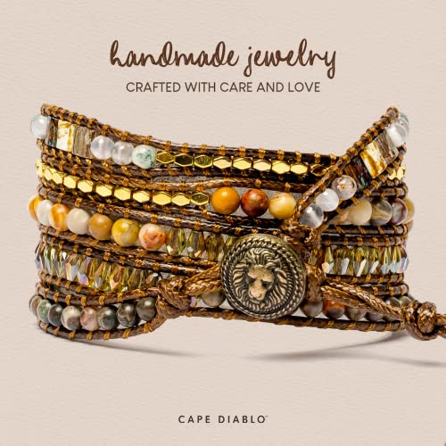 Cape Diablo Moonlight Goddess Smart Watch Strap - Genuine Energy Crystal Band - Boho, Agate & Green Opal, Beaded, Adjustable, Chakra Stone Watch Bracelet - Apple Models 4, 5, 6, 7, 8, Se - 38Mm-45Mm #TOP1