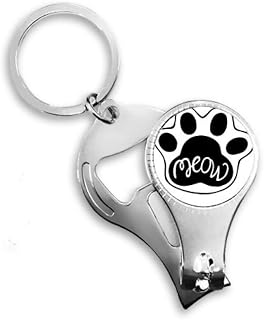 Mewing Cat Paw English Quote Cartoon Nail Nipper Ring Chaveiro Abridor de Garrafas Cortador