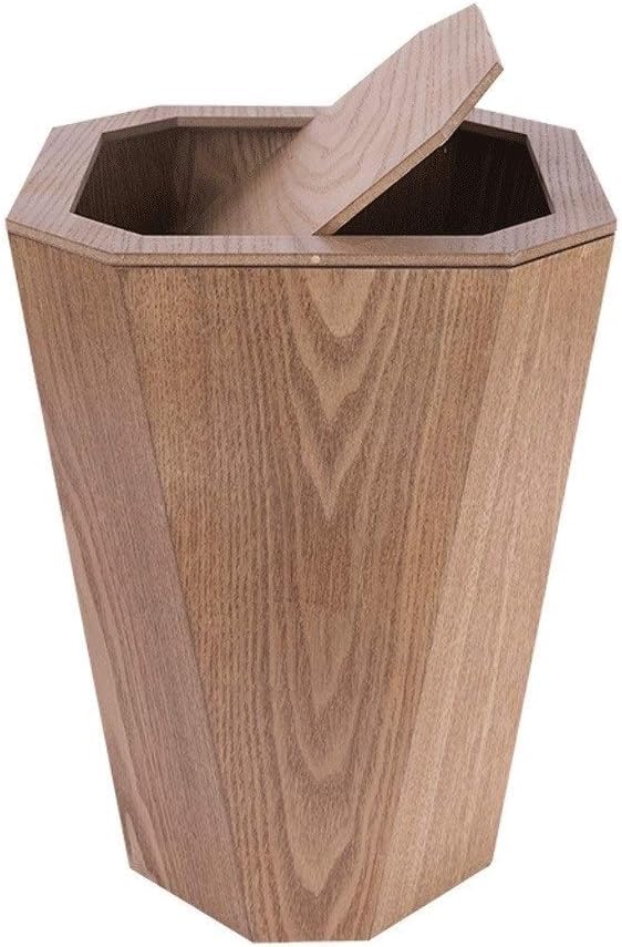 Papelera de reciclaje rectangular de madera para terrazas y jardines