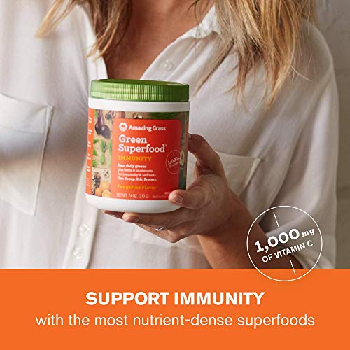 Amazing Grass Green Superfood: Super Greens Powder With Spirulina, Chlorella, 60 Servings & Green Superfood Immunity: Super Greens Powder With Vitamin C, Cordyceps & Reishi Mushrooms, 30 Servings #TOP7