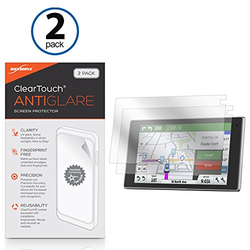 BoxWave Screen Protector Compatible with Garmin DriveLuxe 51 LMT-S - ClearTouch Anti-Glare (2-Pack), Anti-Fingerprint Matte Film Skin