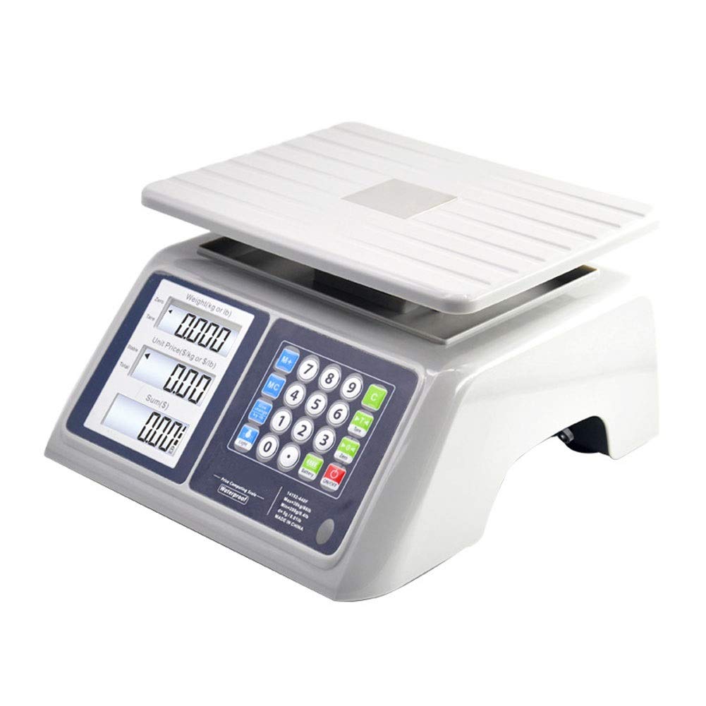 66lb Digital Scale Commercial Price Food Meat Produce Weighing with Dual LCD Display Electronic Computing Highly Precise and Tare Function for Fruit