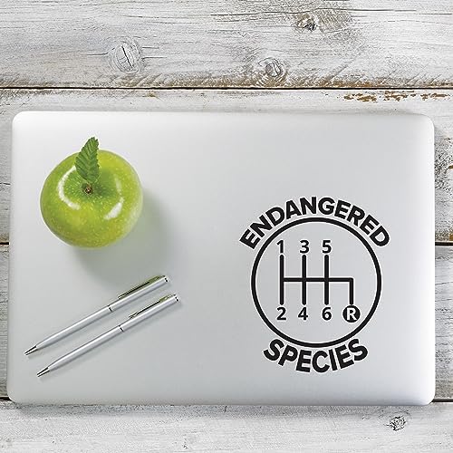 Image of Yoonek Graphics Endangered Species Vinyl Decal Transfer Tape Designed for Applications on car Windows, laptops, and Various Surfaces. No Background. F0448Black5 x 4.2 inch