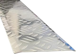 Edelstahl Übergangsprofil Riffelblech V2A – Rutschhemmende Übergangsleiste – Robustes Bodenprofil für Garage, Küche & Gewerbe – Tränenblech Abdeckleiste, Farbe: Breite: 10 cm, Größe: 200 cm