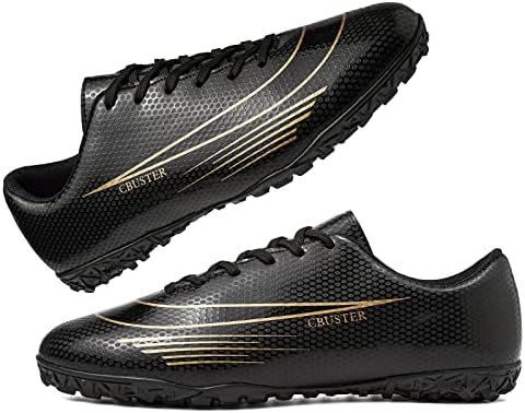 Indoor Soccer Shoes Mens Soccer Cleats Women Turf Soccer Shoes Men Zapatos de Futbol para Hombres Football Cleats Women Tacos de Futbol para Hombre Tacos de Futbol Youth Futsal Shoes TF Black