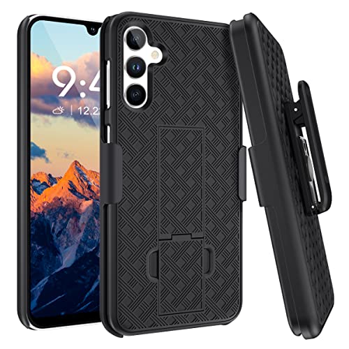 Fingic For Samsung Galaxy A14 5G Case, Galaxy A14 5G Holster Case Combo Shell Slim Rugged Case With Kickstand Swivel Belt Clip Holster Shockproof Cover For Men For Samsung Galaxy A14 5G, Black #TOP25