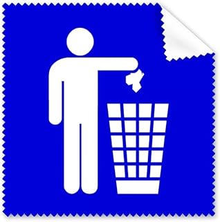 Rubbish Blue Square Warning Mark Cleaning Cloth Phone Screen Glasses Cleaner 5pcs