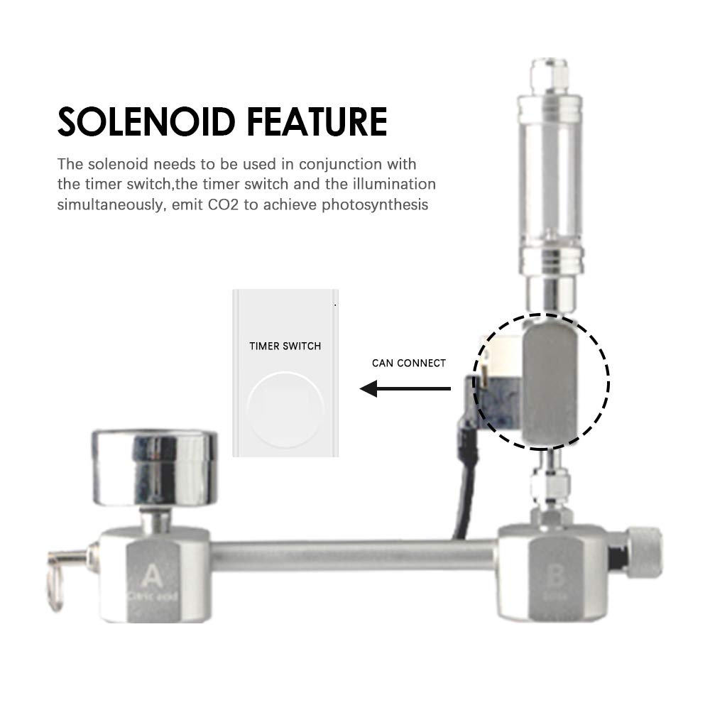 Kit de générateur de CO2 pour Aquarium DIY Système de générateur de CO2 avec électrovanne pour Compteur de Bulles et contrôle de dioxyde de Carbone Kit de réacteurs pour Plantes Aquarium