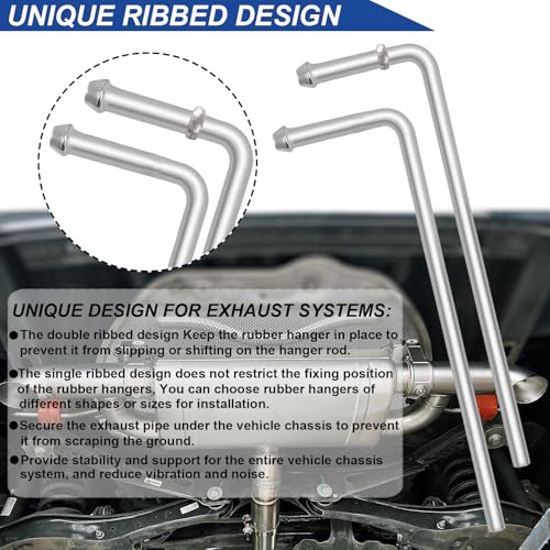 Image of 8Pcs 304 Stainless Steel Universal Exhaust Hanger Rods, 10 inch Long Heavy Duty Exhaust Hanger