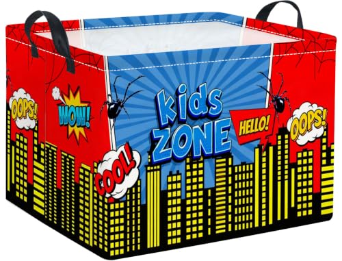 Image of Rectangular Storage Basket Fabric Storage Bin Storage Boxes for Clothes Books Shelves Basket(Cool City)