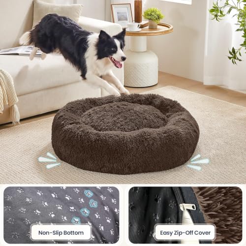 Image of JOLLYVOGUE Washable Dog Beds Large Sized Dog, 36 Inch Donut Large Dog Bed