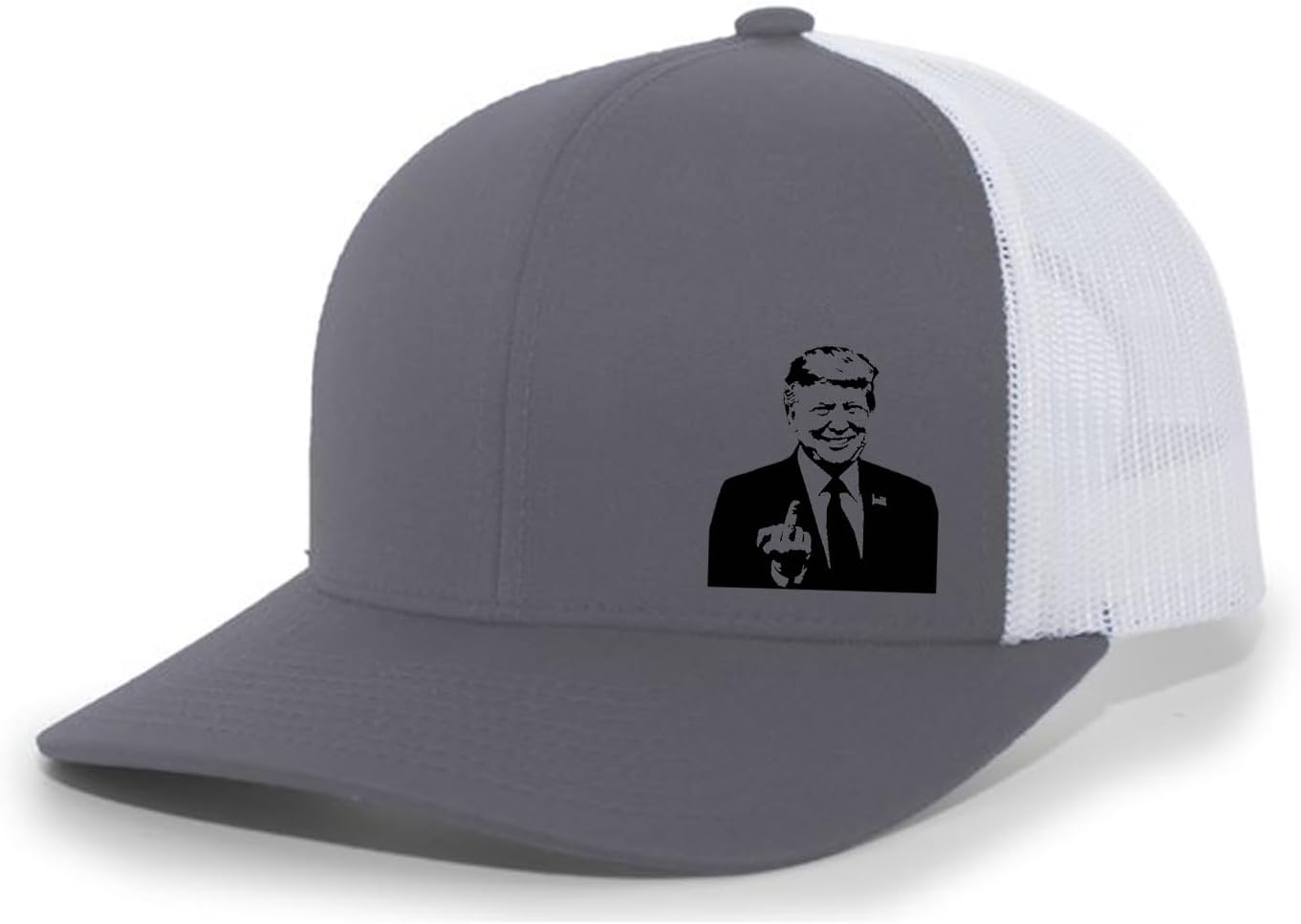 Trenz Shirt Company Mens Funny Political Trump Middle Finger Mesh Back Trucker Hat