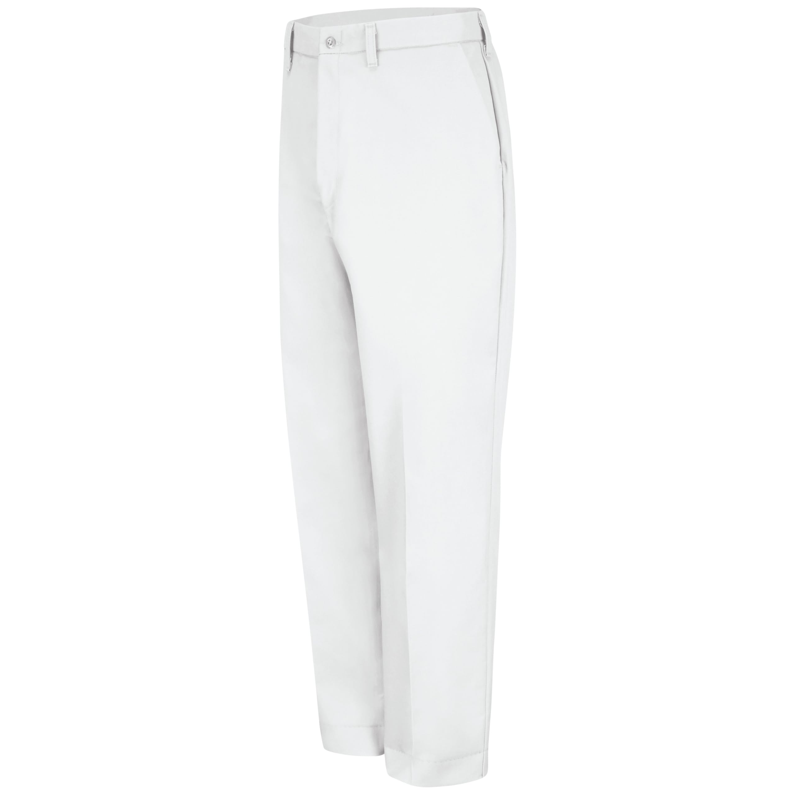 Red Kap Men's Wrinkle-Free Regular Fit Twill Blend Work Pants, White, 29W x 32L