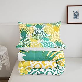 Pineapple Comforter Set with Pillow Case Green Yellow Fruit Bedding Set Girls Women Full Size Comforter Tropical Pineapple Soft Comforter Set Machine Washable 51phbhszsoL. SS280