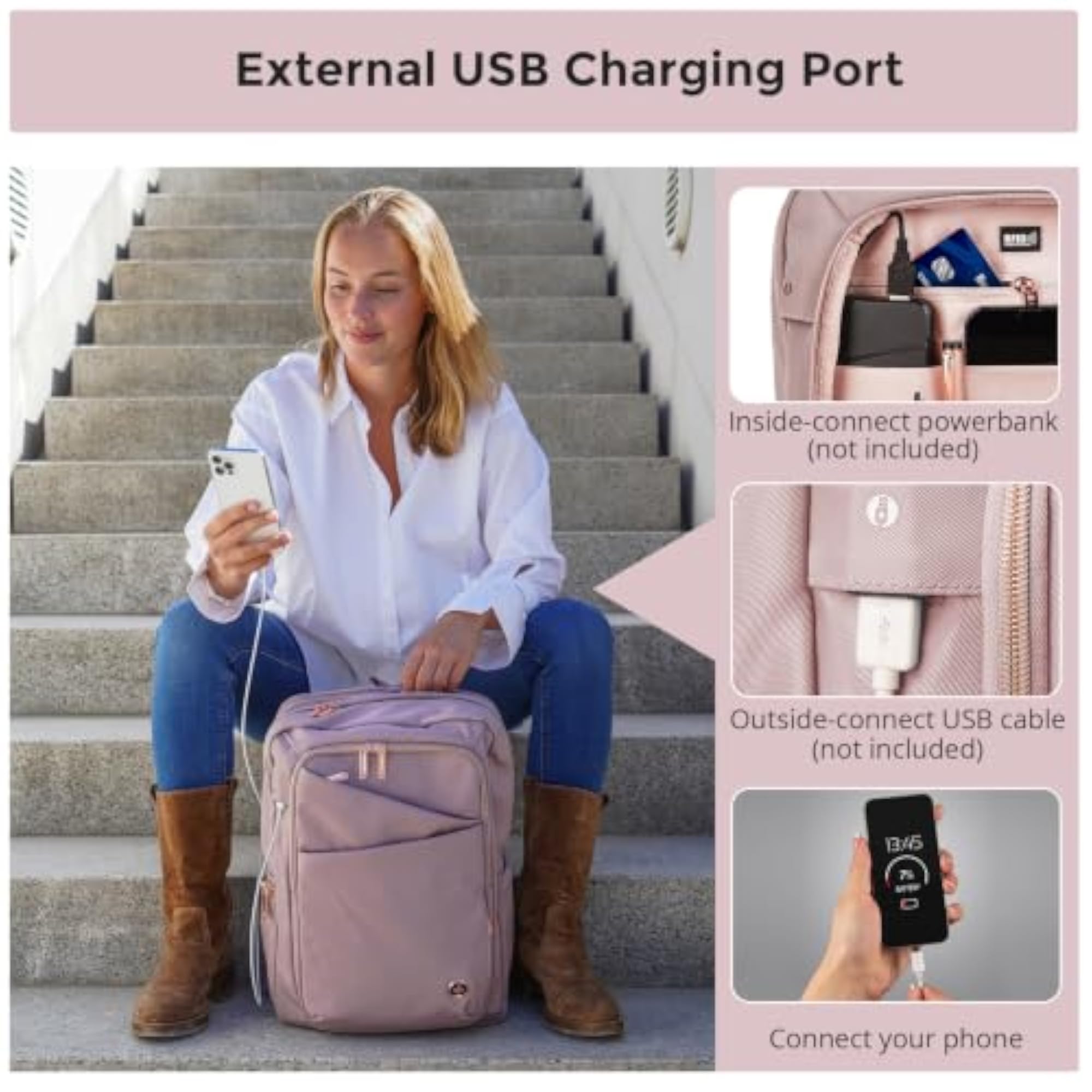 Design Laptop Backpack For Women with USB Charging Port