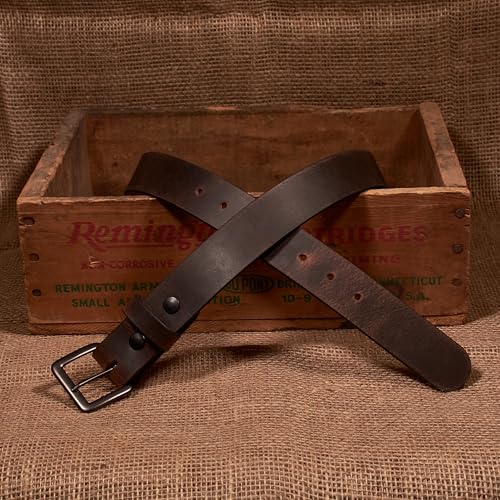 Men's Leather Belt, Made in USA, Full-Grain Leather, Casual Everyday Wear Belts, Amish Handmade 1.5" Width3