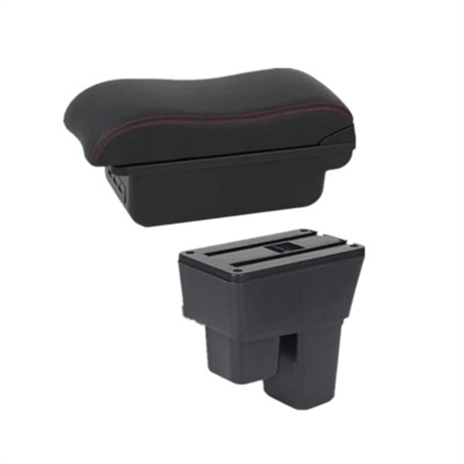 NOHEEU Car Armrest Special Storage Box Modification Parts For Fit For Jazz 2 2008-2013(B2 red line 3USB)