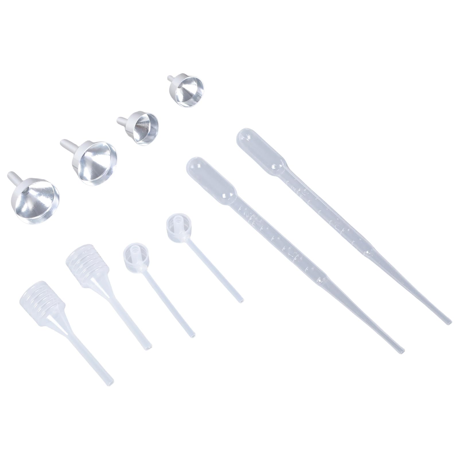 Xjdzineq 10Pieces Miniature Metal Funnel and Droppers for Efficient Dispensing of Perfumes, Oils, Spices, and Craft Supplies Craft Funnel